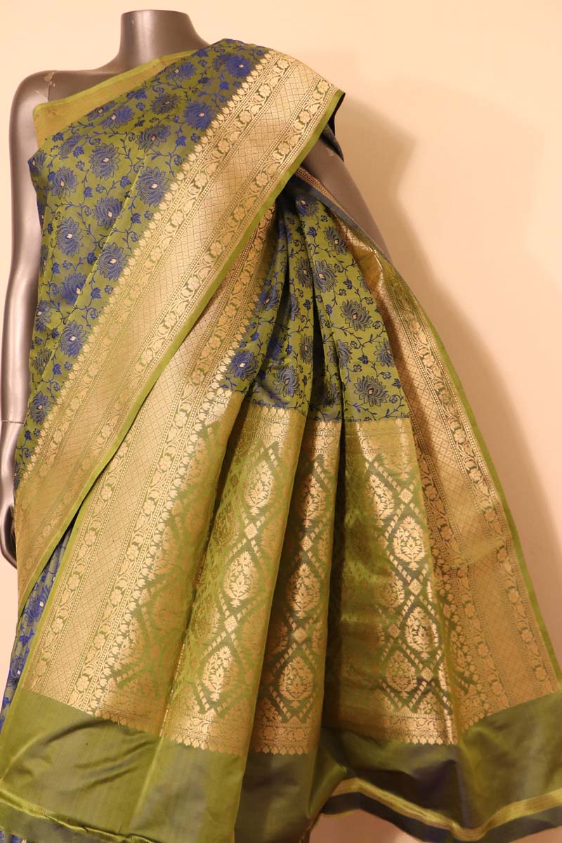 Exclusive Satin Tanchoi Jamawar Silk Saree-Master Weaves AH208861