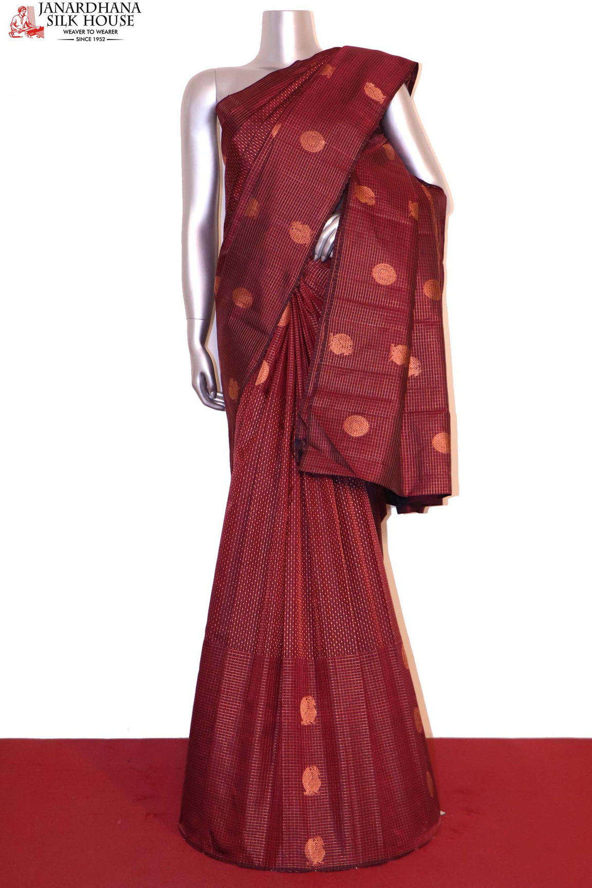 Designer Copper Kanjeevaram Silk Saree AI203882