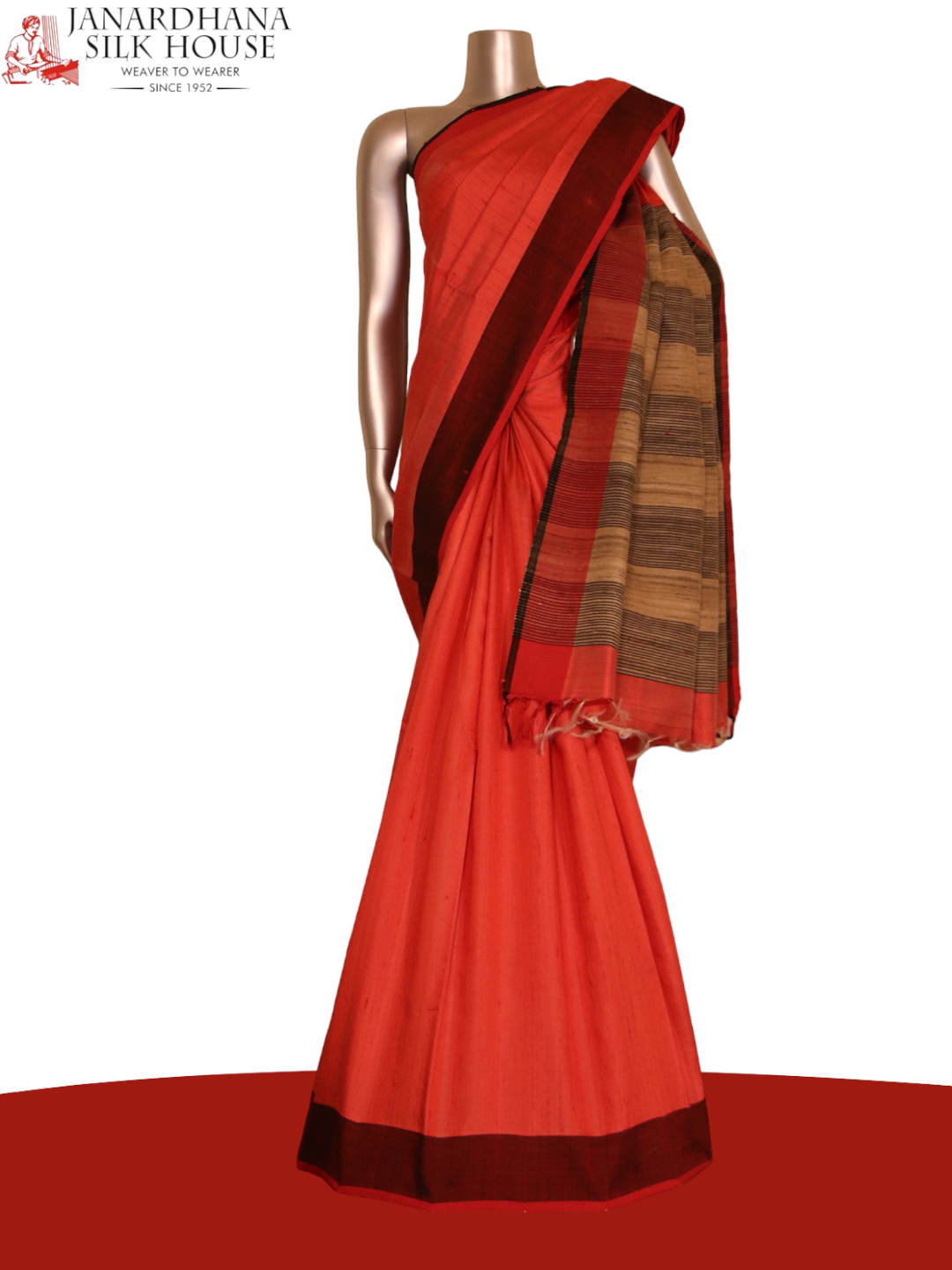 Handloom Pure Tussar Silk Saree AJ204693