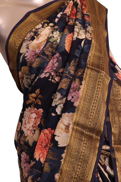 Pure Floral Zari Crepe Silk Saree AK208187