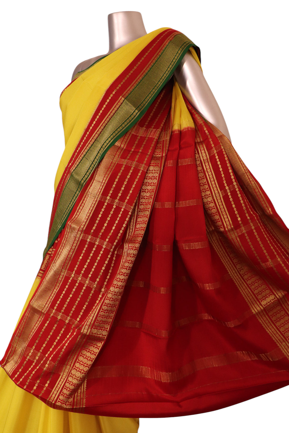 Pure Multi Contrast Mysore Crepe Silk Saree AK203410