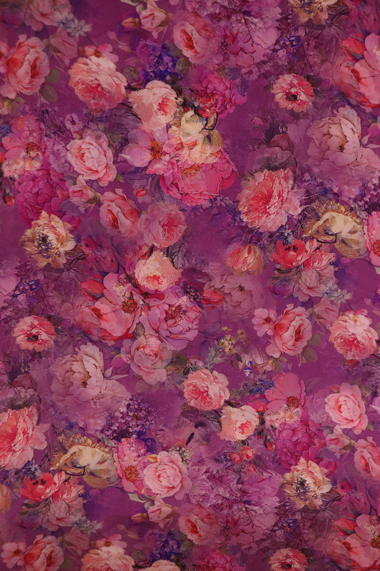 Designer Pure Printed Crepe Silk Fabric AK201741