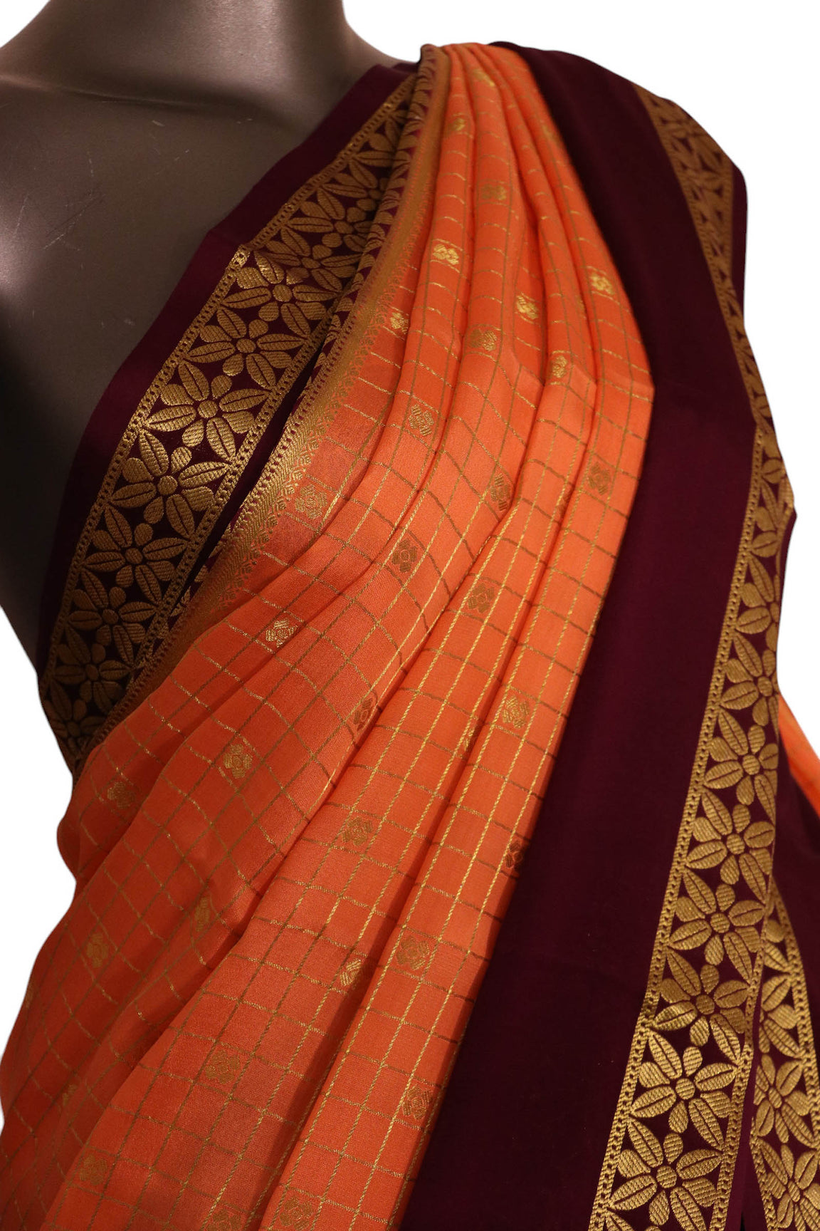 Pure Mysore Crepe Silk Saree AL200166
