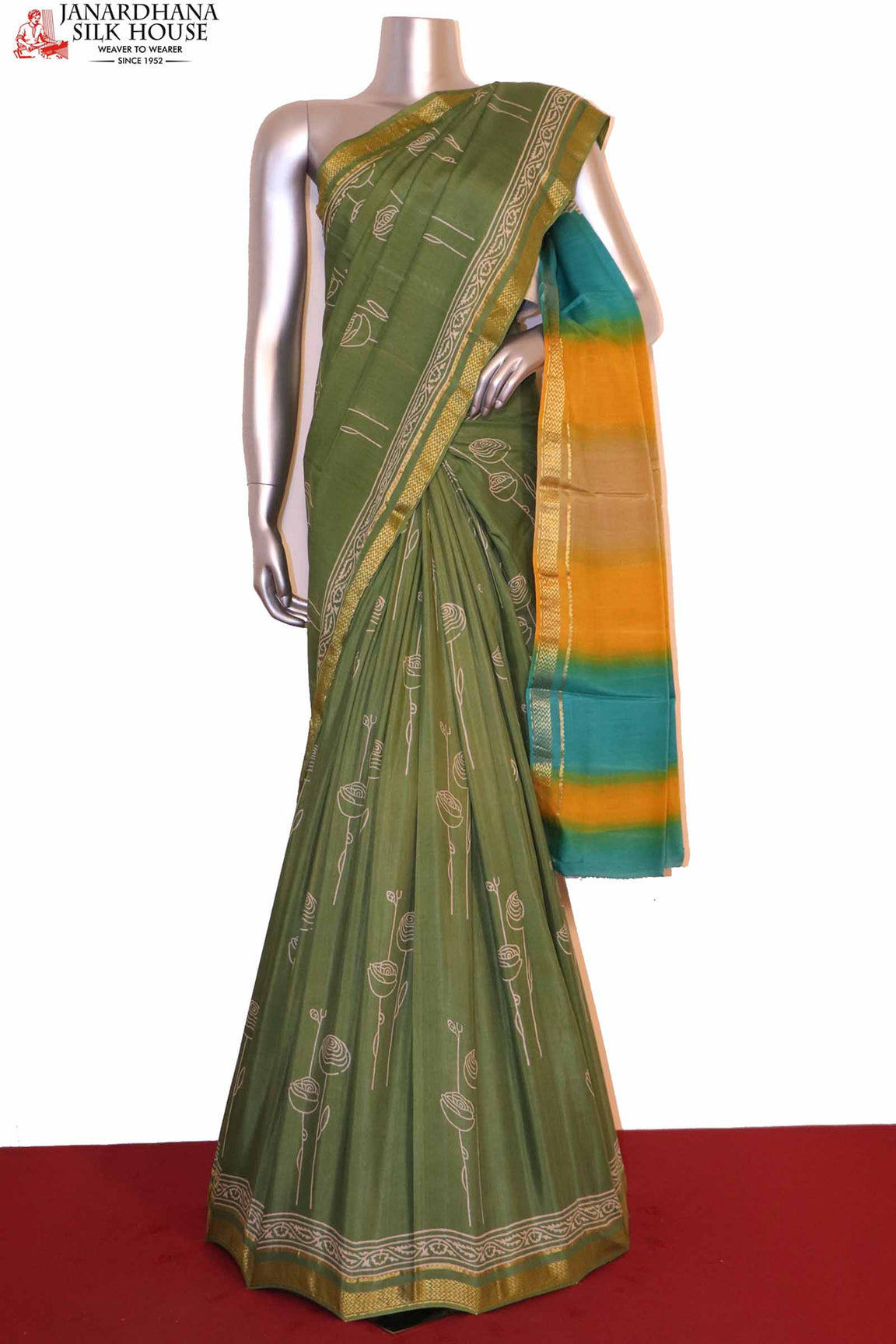 Exclusive Printed Tussar Silk Saree AH203464