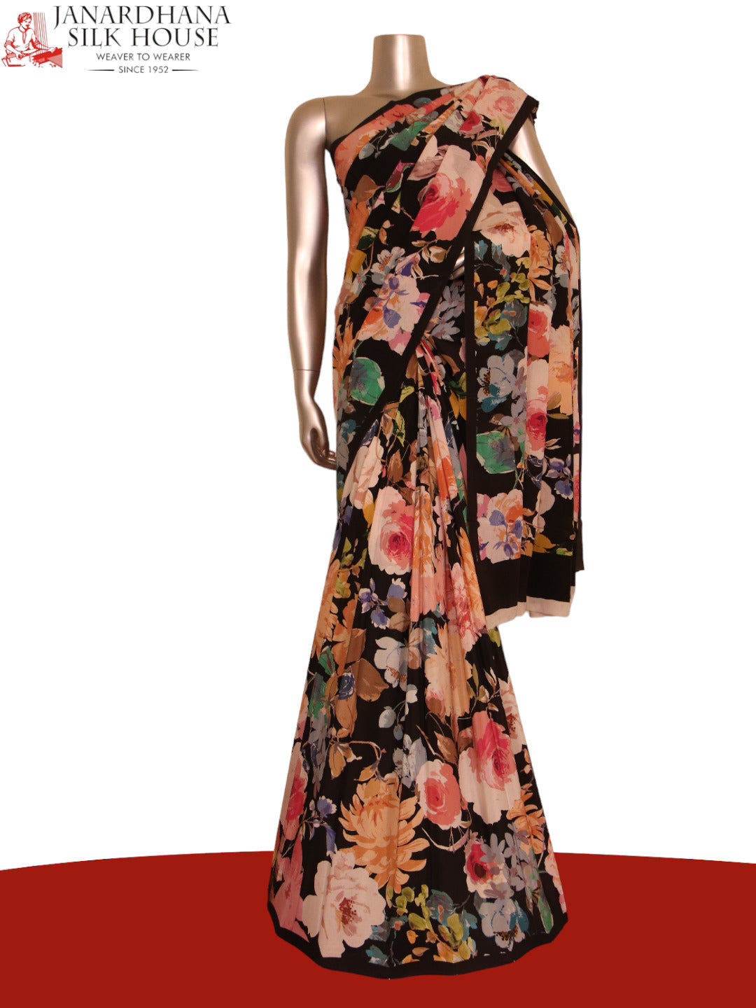 Floral Exclusive Pure Crepe Silk Saree AJ206282