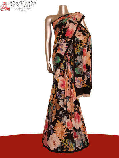 Floral Exclusive Pure Crepe Silk Saree AJ206282