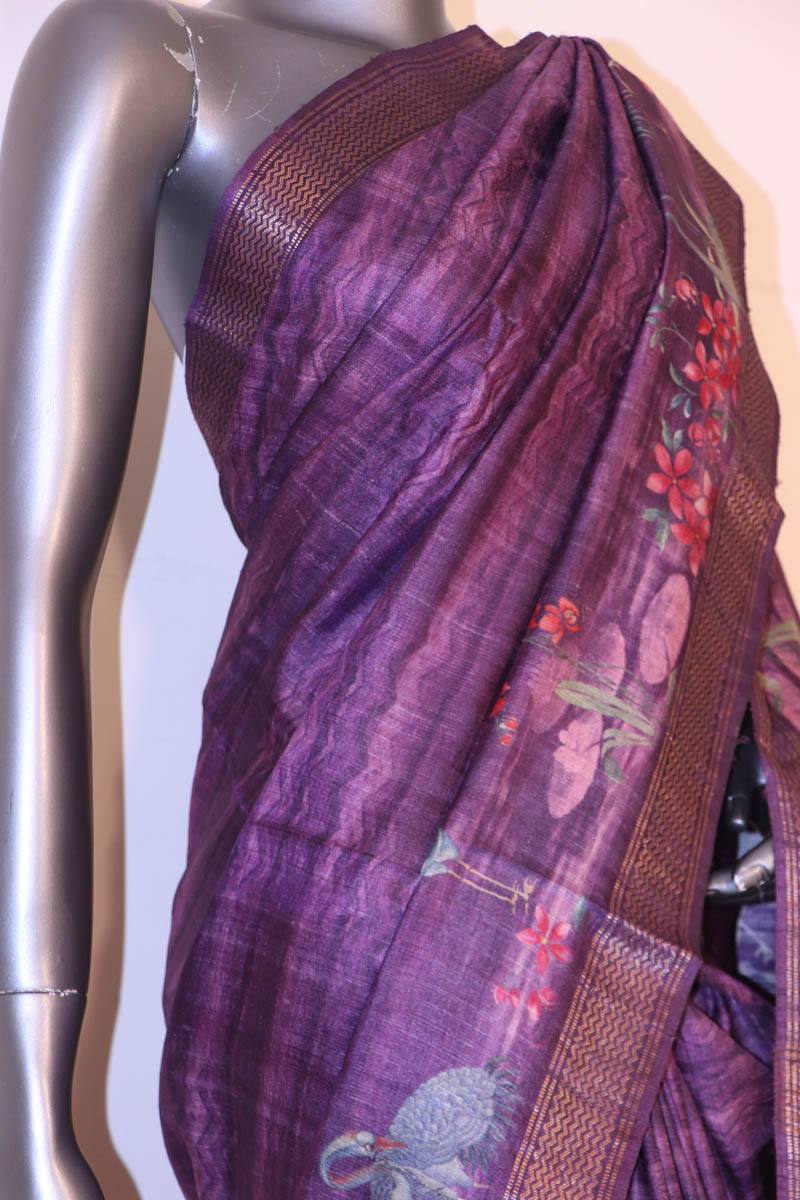 Pure Tussar Silk Saree AI209153