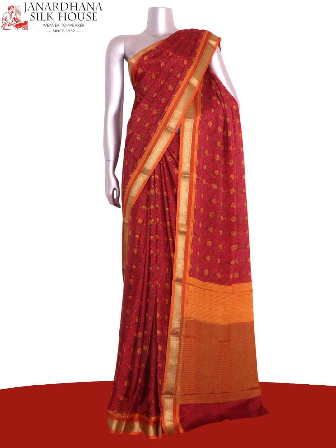 Pure Floral Zari Crepe Silk Saree AK206293