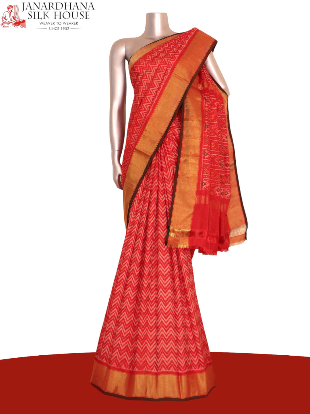 Pure Handloom Patola Ikat Silk Saree AK202816