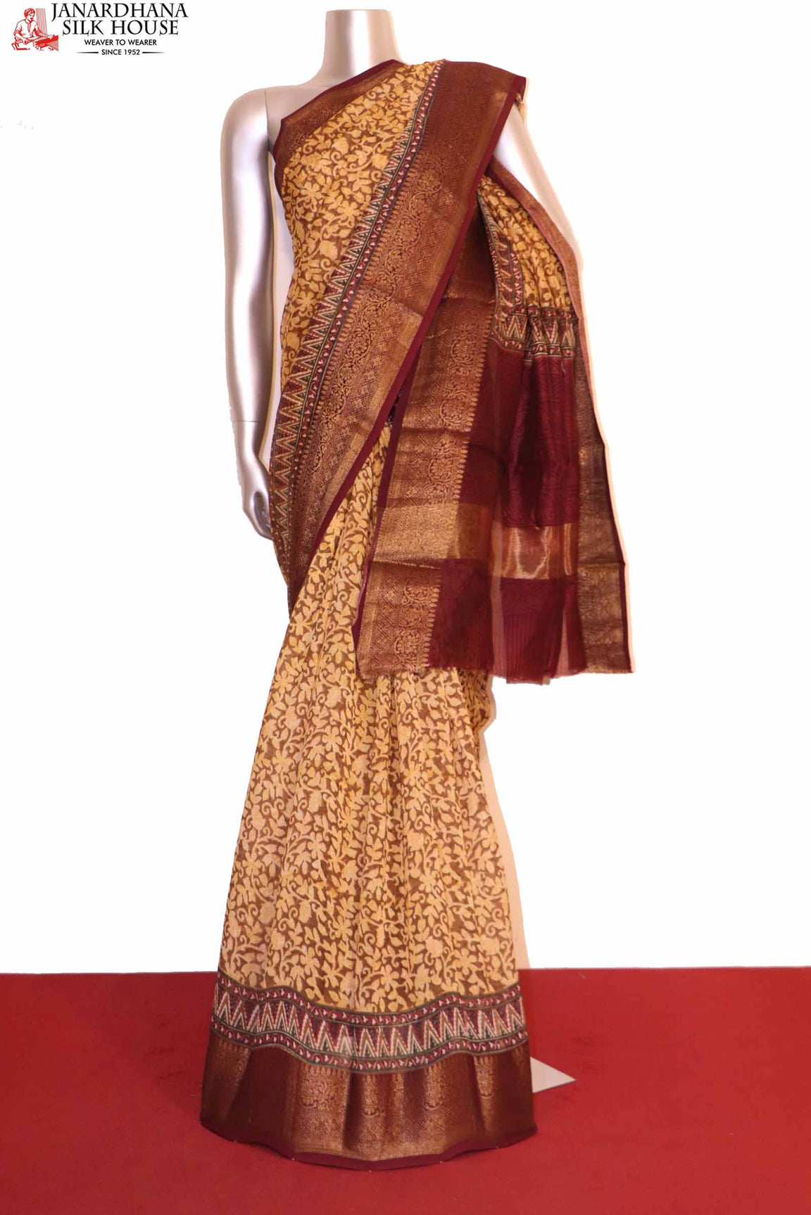 Printed Exclusive Soft Pure Cotton Chanderi Saree AI200655