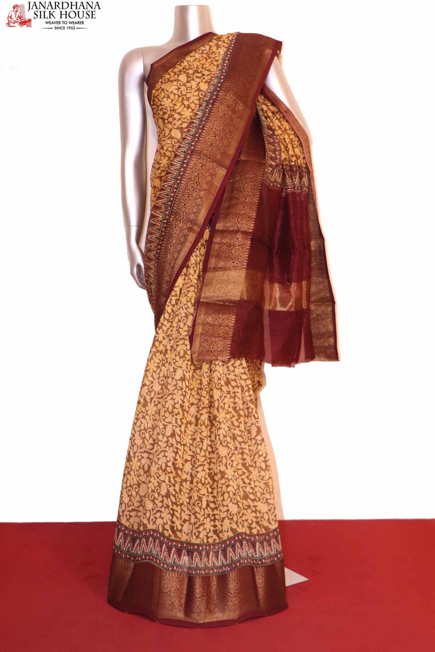 printed exclusive soft pure cotton chanderi saree ai200655