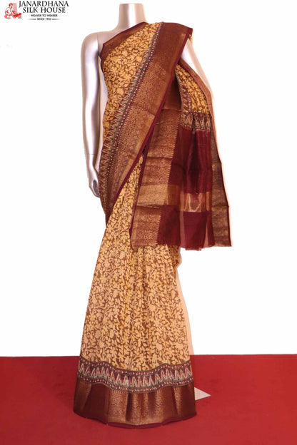 Printed Exclusive Soft Pure Cotton Chanderi Saree AI200655