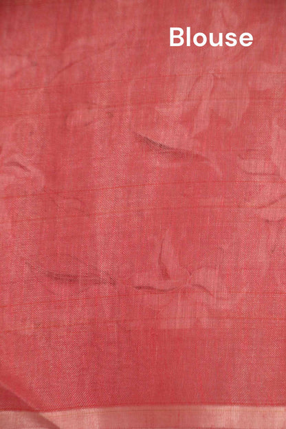 Pure Floral Linen Tussar Silk Saree AJ205772