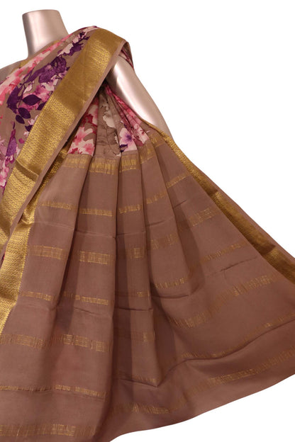 Pure Floral Zari Crepe Silk Saree AK208186