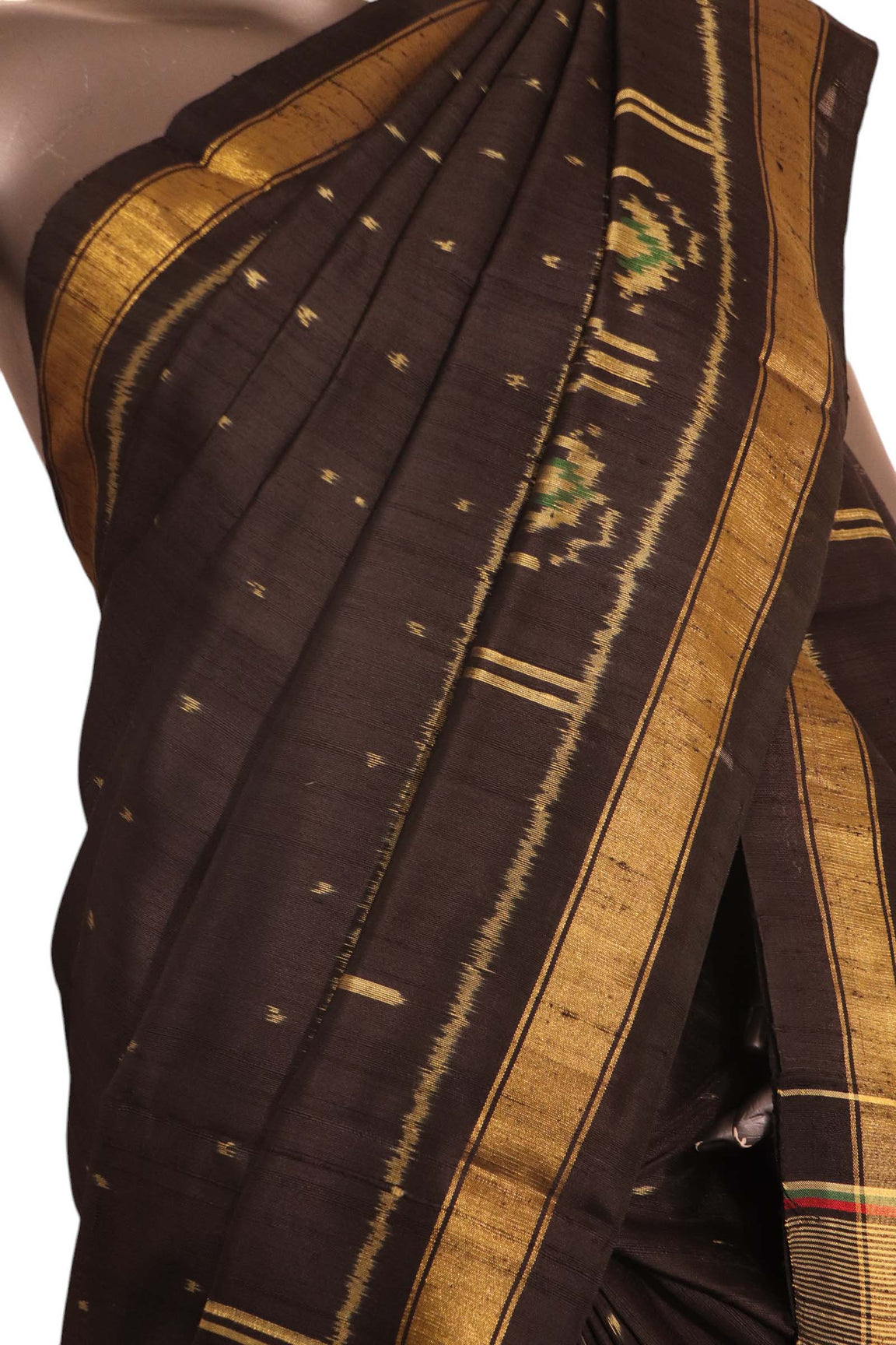 Pure Handloom Patola Ikat Silk Saree-Slubs Weave AK210767