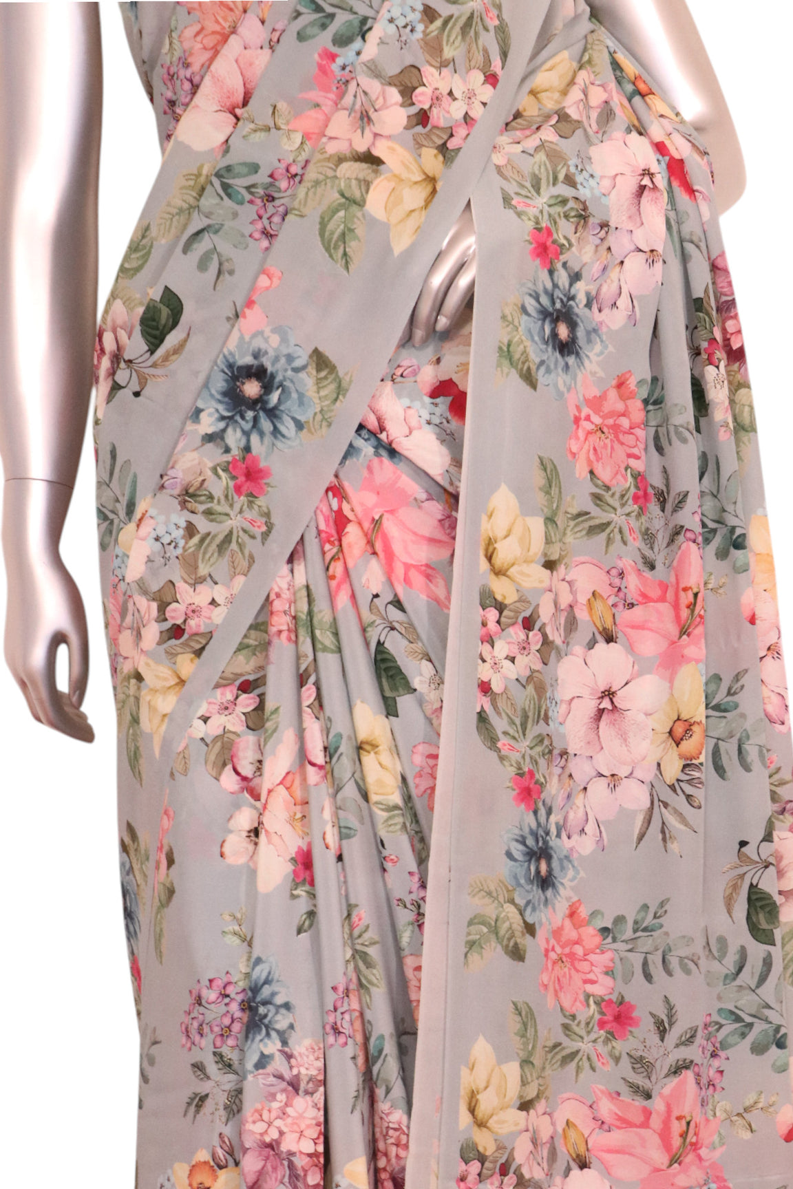 Floral  Pure Crepe Silk Saree AK201486