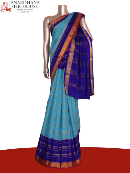Pure Veldhari Zari Lines Mysore Crepe Silk Saree AK210569