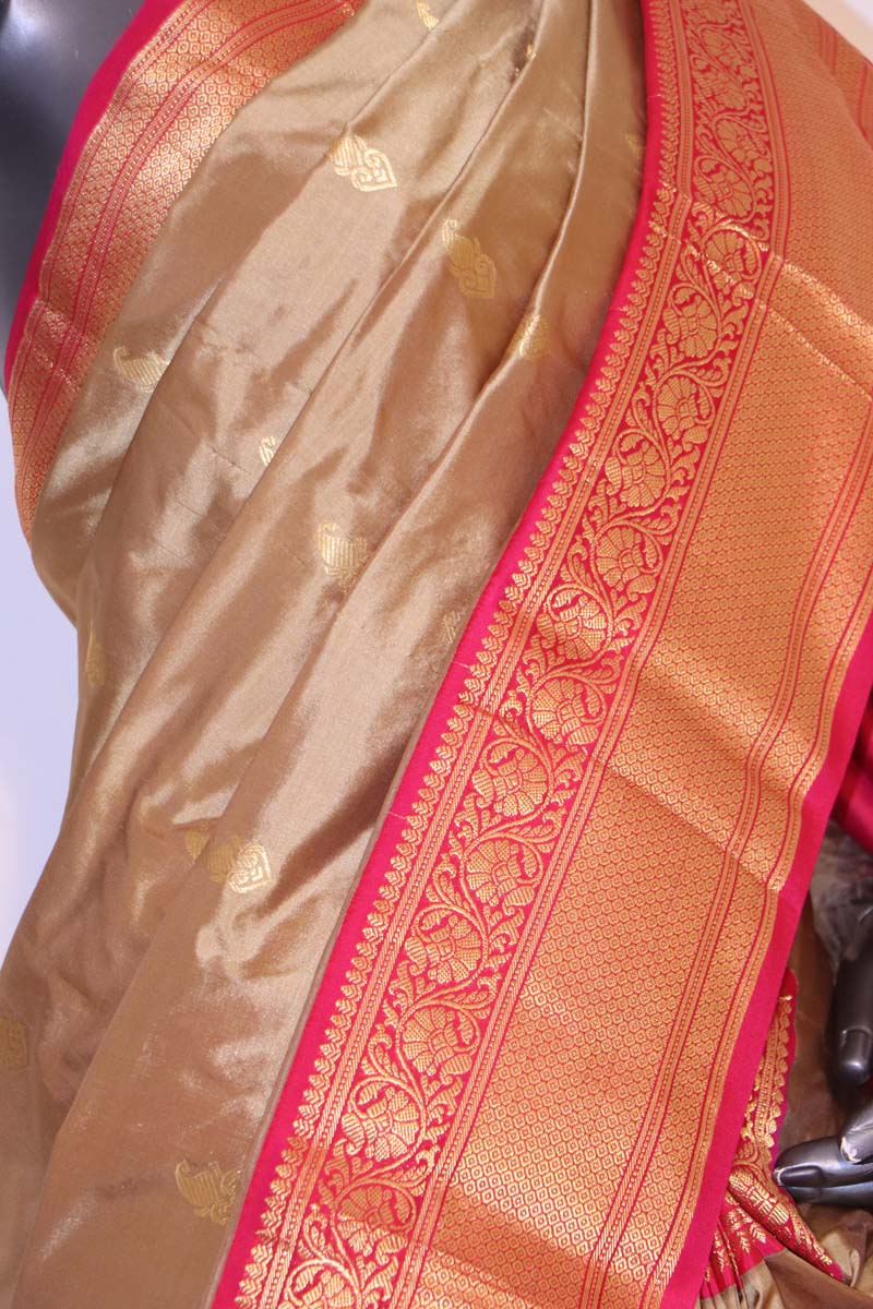 Grand Contrast Wedding Pure Silk Saree AI212985