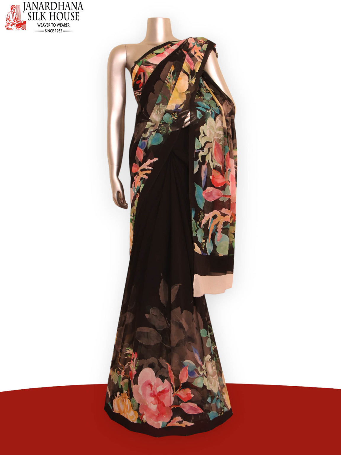 Designer Exclusive Floral Pure Georgette Silk Saree AJ201908