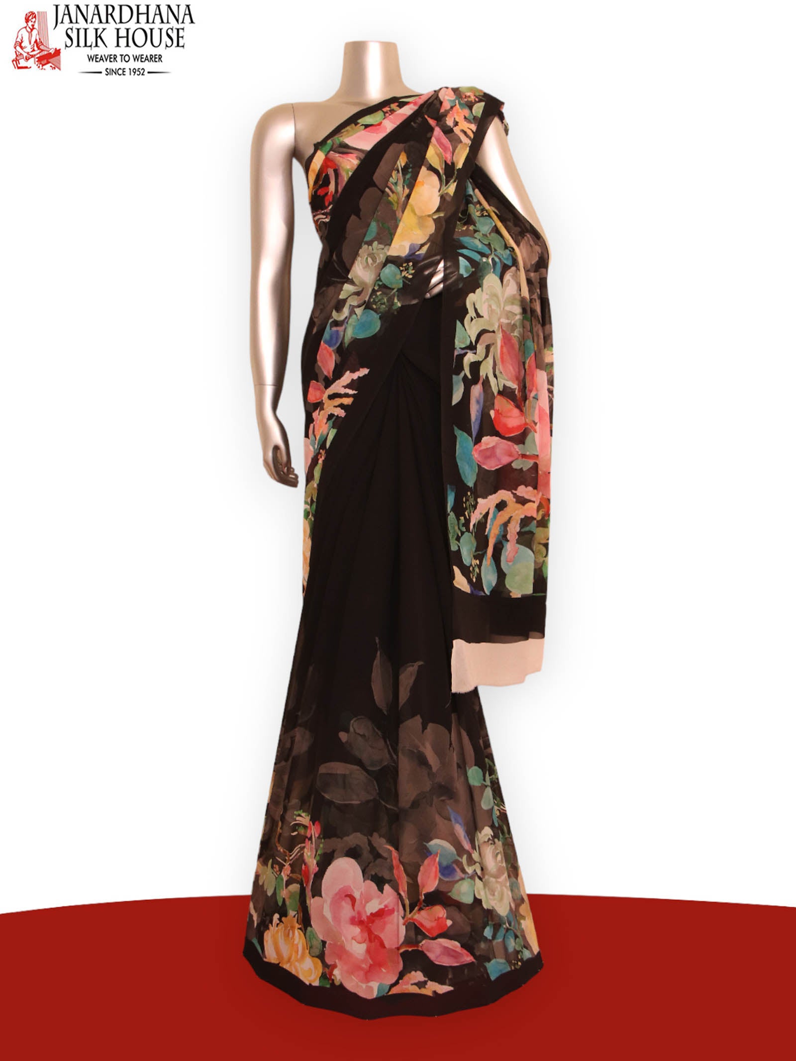 Designer Exclusive Floral Pure Georgette Silk Saree AJ201908