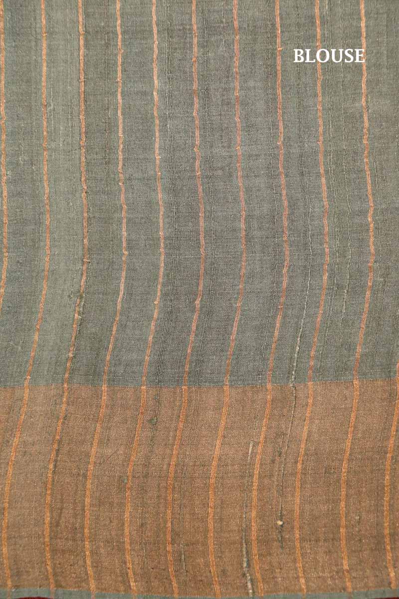 Handloom Printed Tussar Silk Saree AI212091