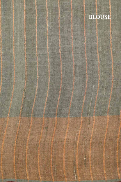 Handloom Printed Tussar Silk Saree AI212091
