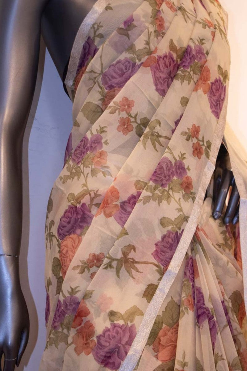 Designer &amp; Exclusive Floral Prints Pure Silk Chiffon AF212521