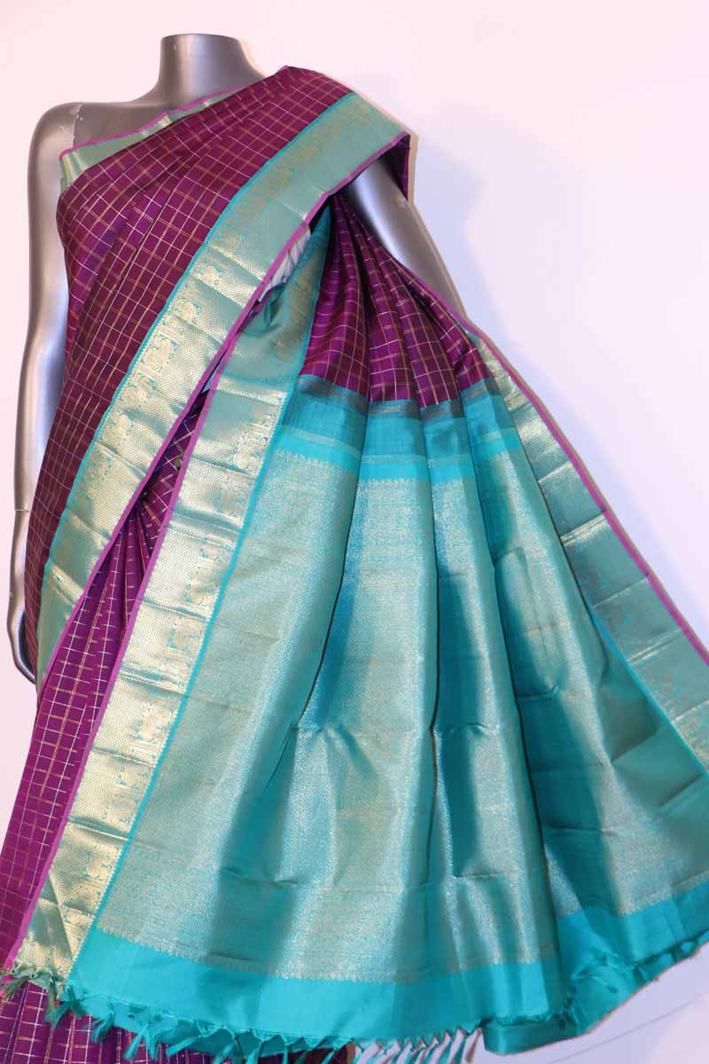 Exclusive Gold &amp; Silver Wedding Kanchipuram Silk Saree AI201551