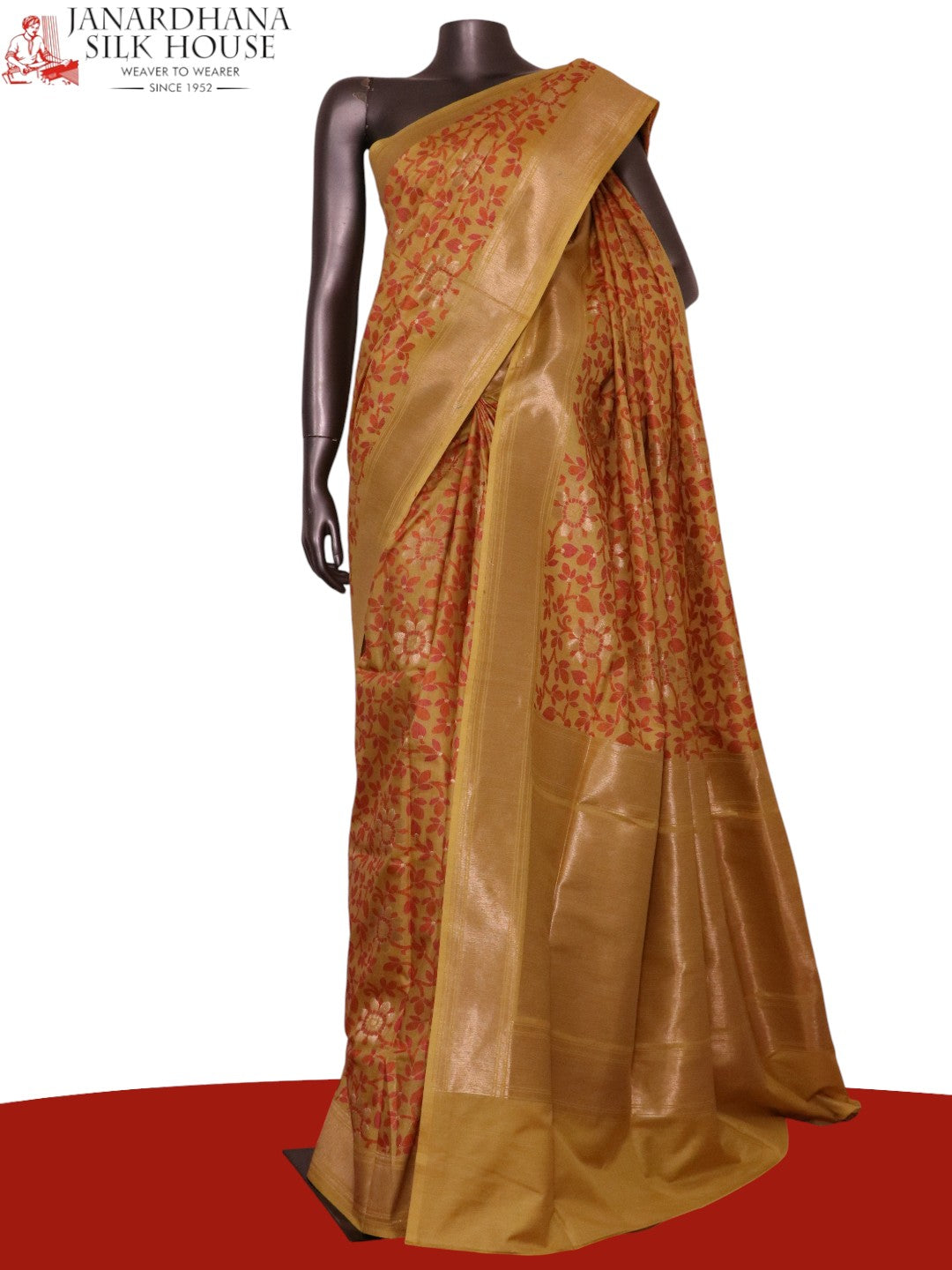 Designer Floral Handloom Tussar Silk Saree AL206533