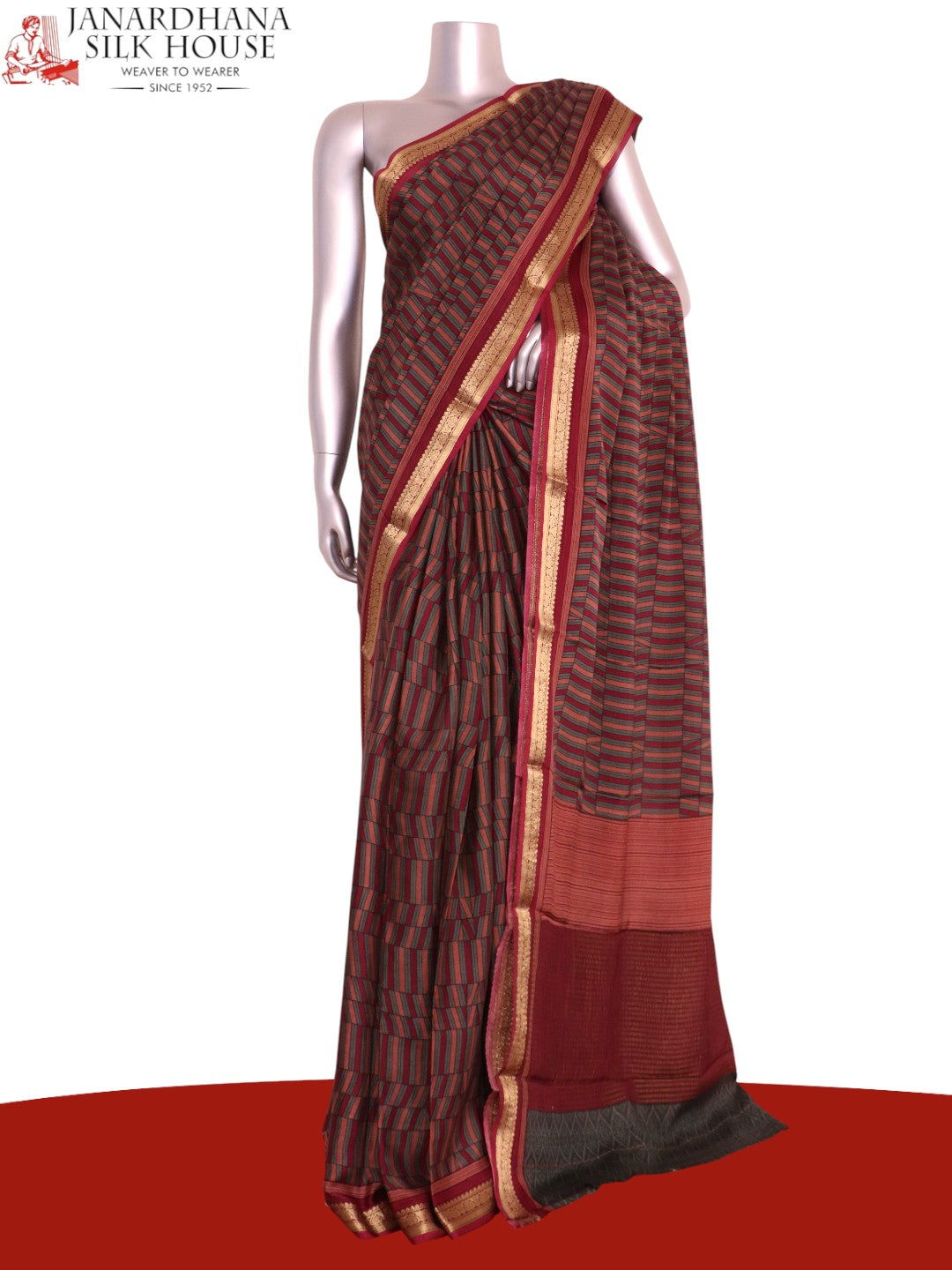 Pure Floral Zari Crepe Silk Saree AL206169