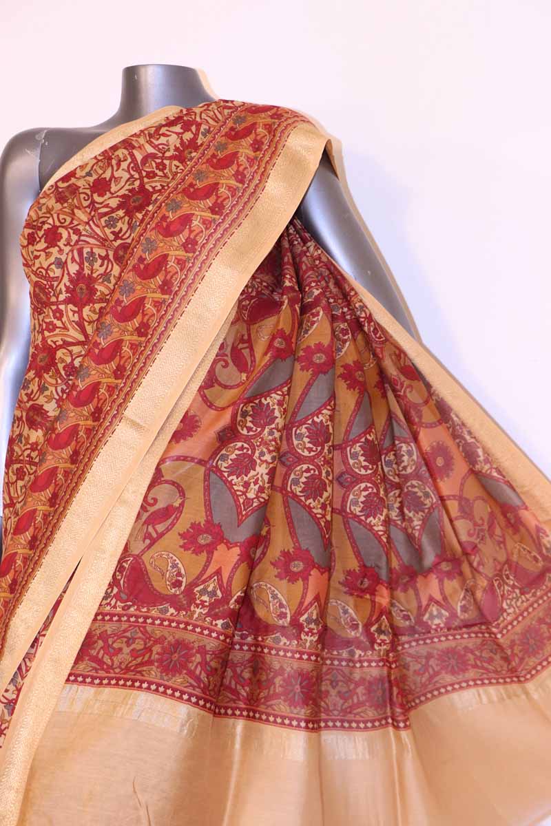 Floral Printed Pure Cotton Saree AI208369