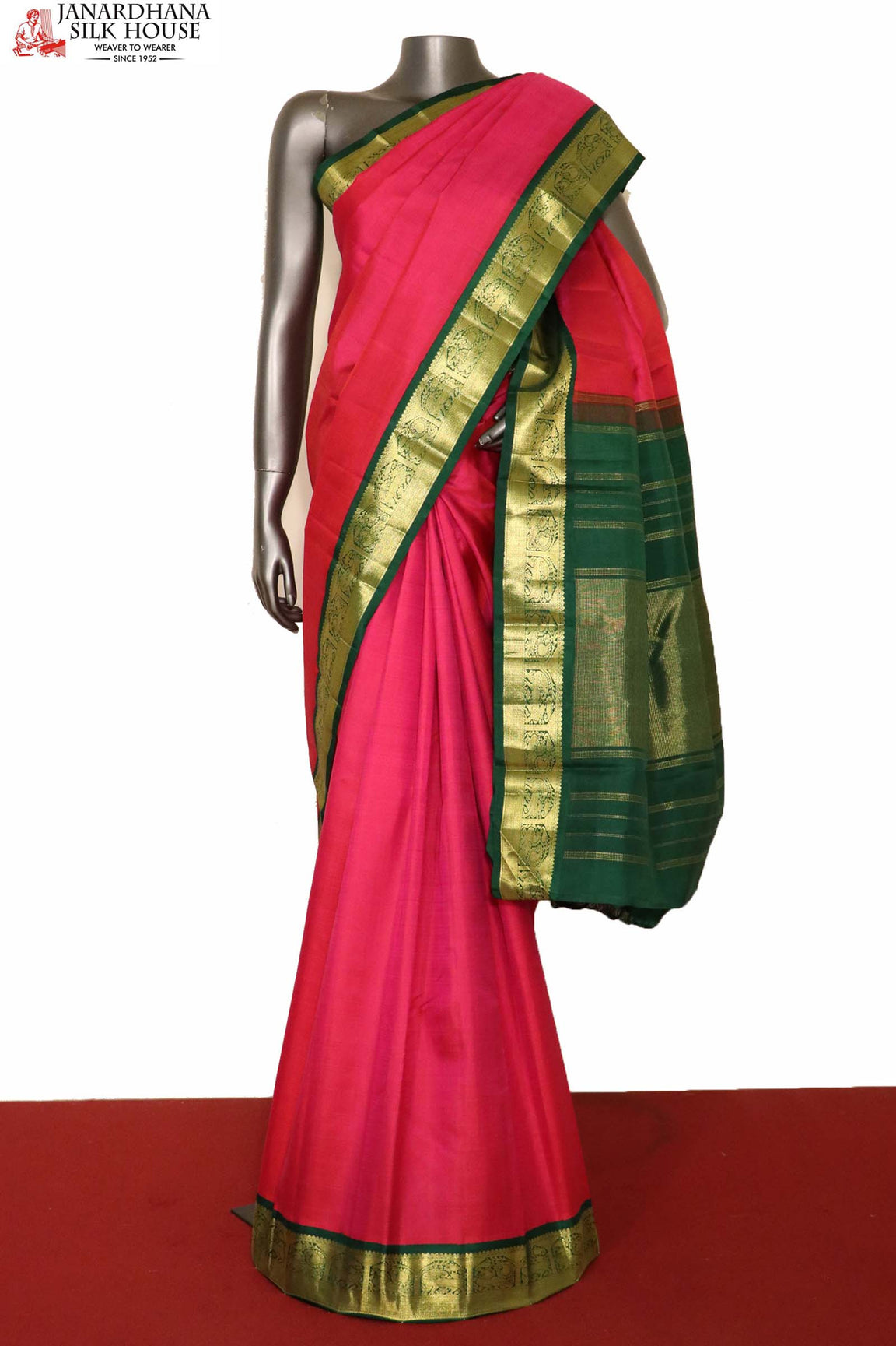 Traditional Contrast Wedding Kanjeevaram Silk Saree AJ200866