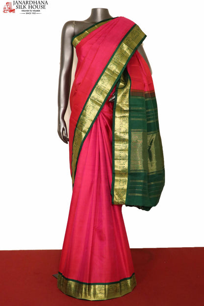 Traditional Contrast Wedding Kanjeevaram Silk Saree AJ200866