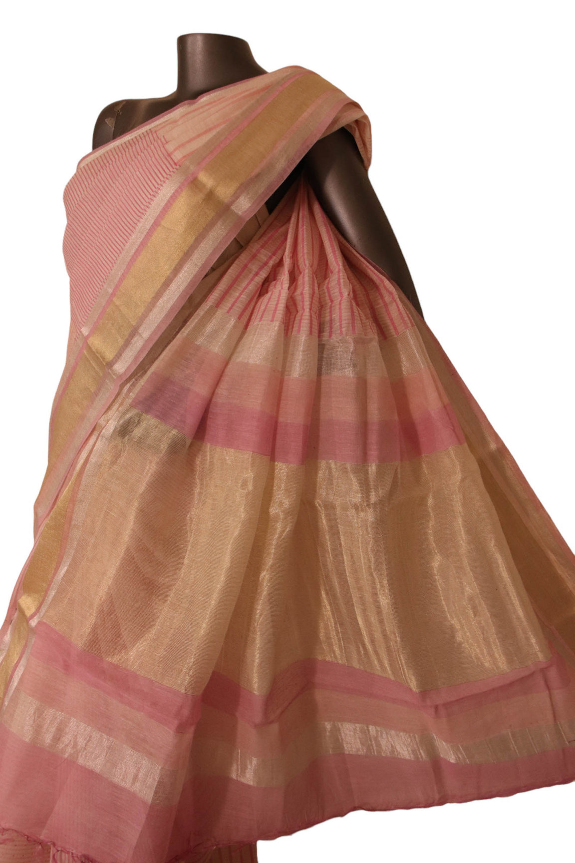 Pure Print Gold Silver Zari Soft Tussar Silk Saree AJ205567