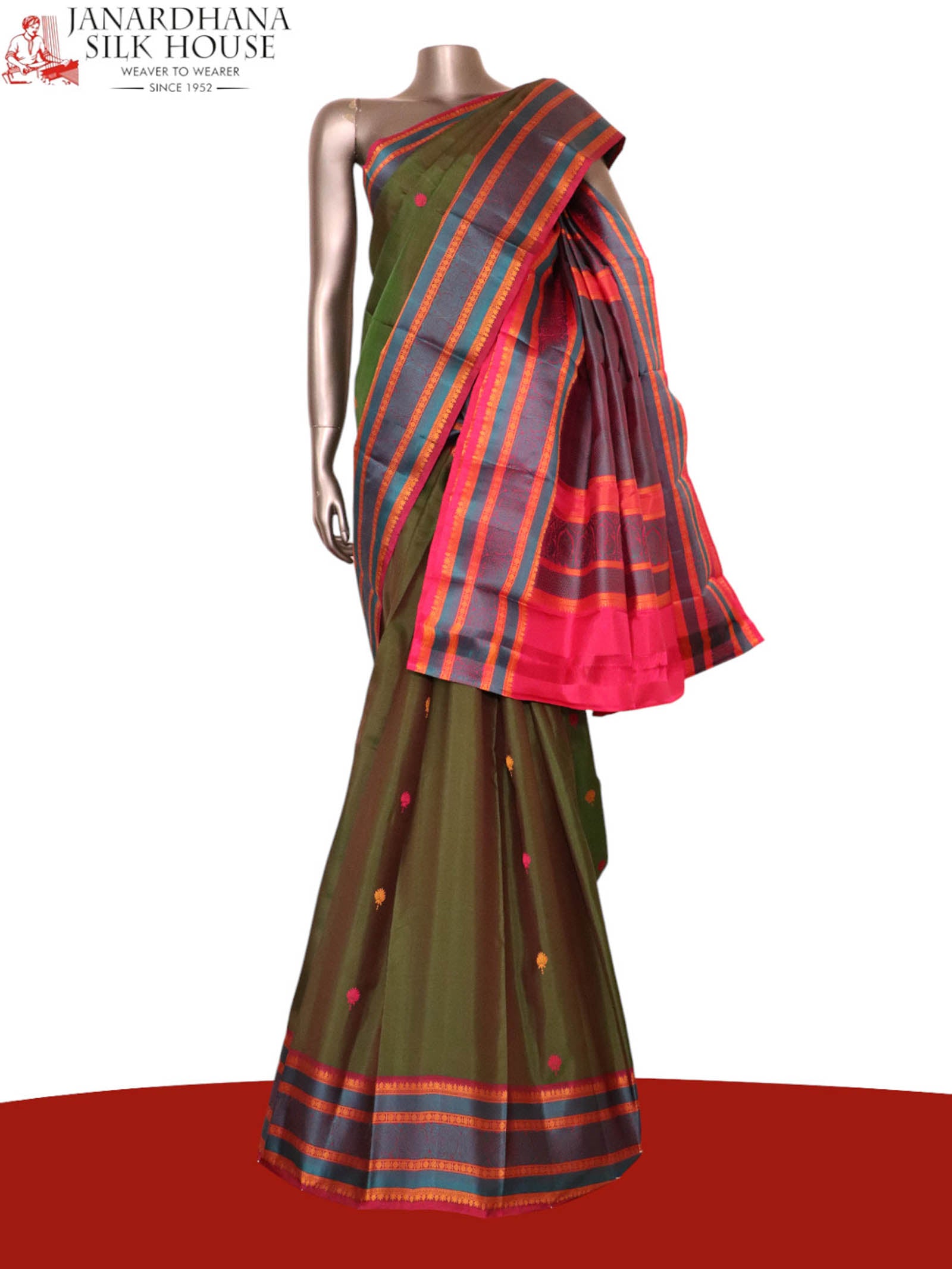 Pure Handloom Kanjeevaram Silk Saree AK211609