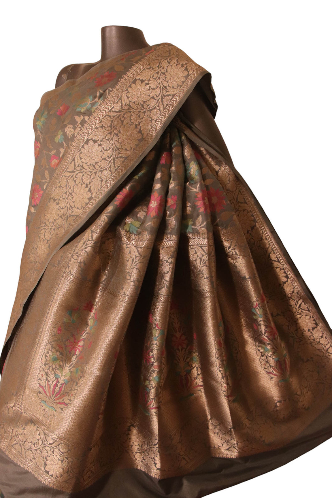Grand Floral Wedding Banarasi Silk Saree AJ209235