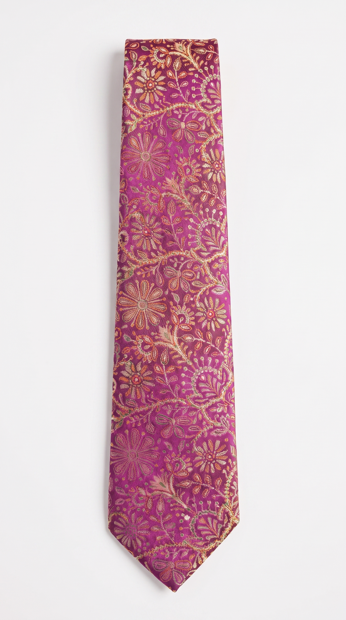 Silk Tie AM201218 - Full-Length Front Flat-Lay View