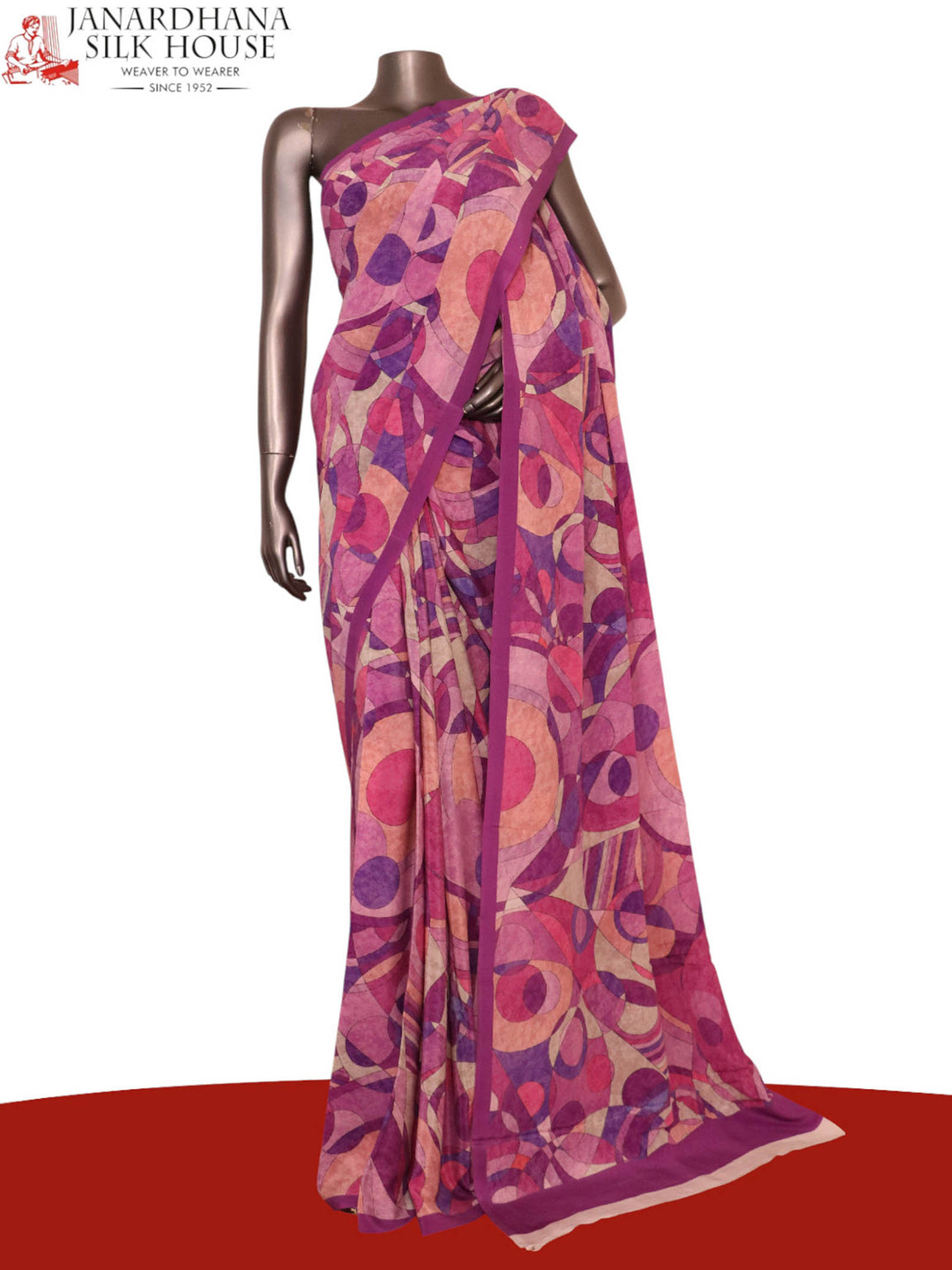 Floral  Pure Crepe Silk Saree AL200644