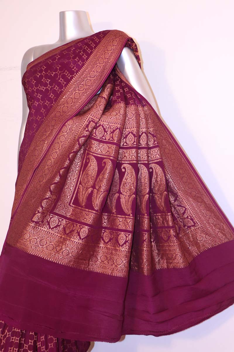 Handloom Exclusive Pure Banarasi Crepe Silk Saree AI210636