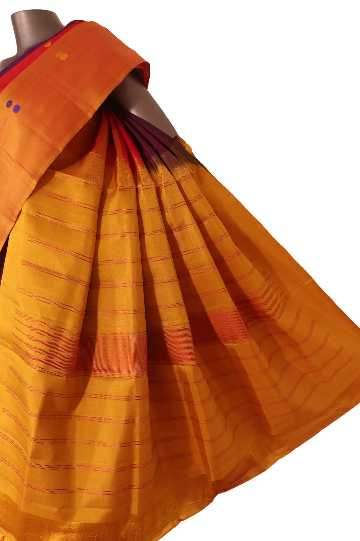 Pure Handloom Thread Muppagam Three Color Kanjeevaram Silk Saree AK201671