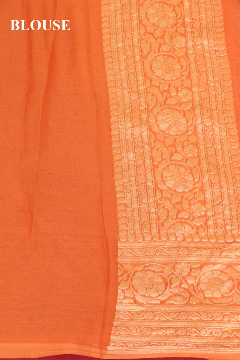 Exclusive Butta Contrast Banarasi Georgette Silk Saree  AG211036