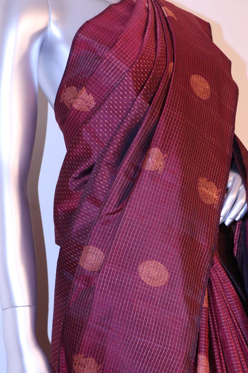 Designer Copper Kanjeevaram Silk Saree AI203882
