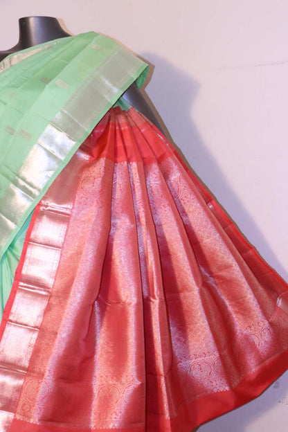 Silver Zari Kanjeevaram Silk Saree AJ200155