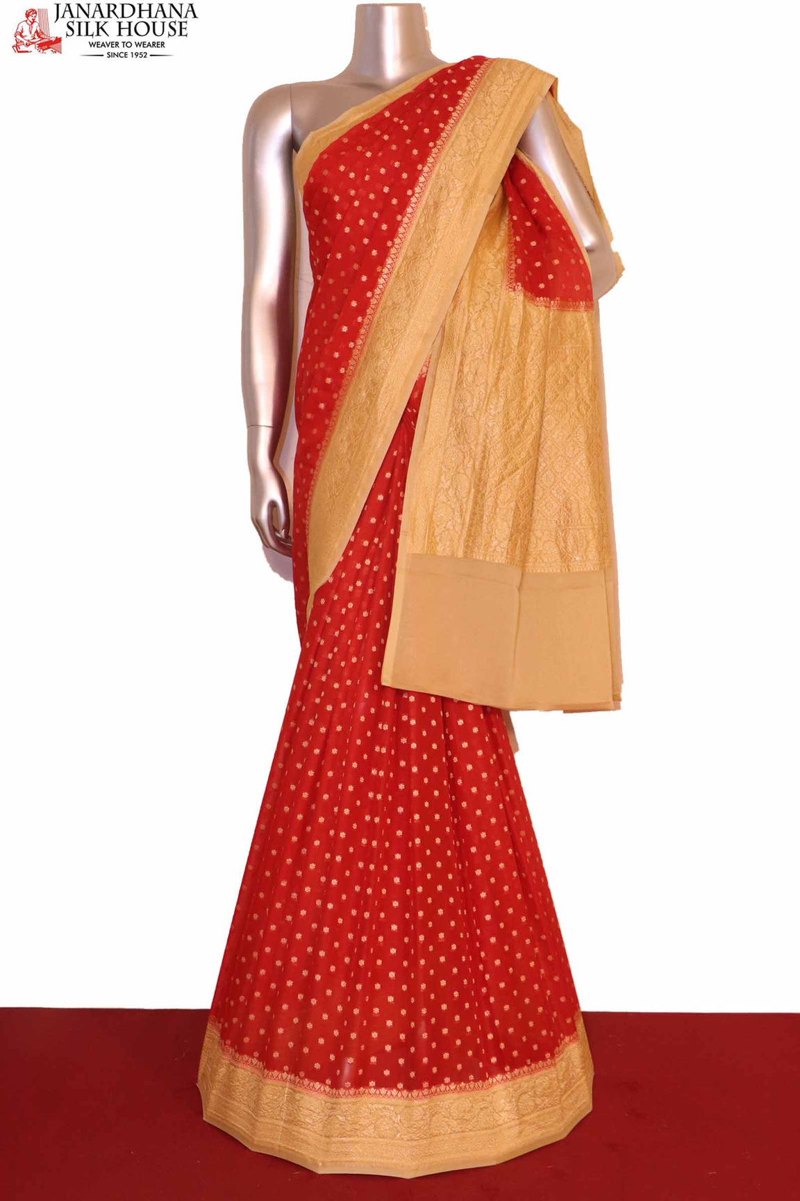 Exclusive Butta Contrast Banarasi Georgette Silk Saree AG211031