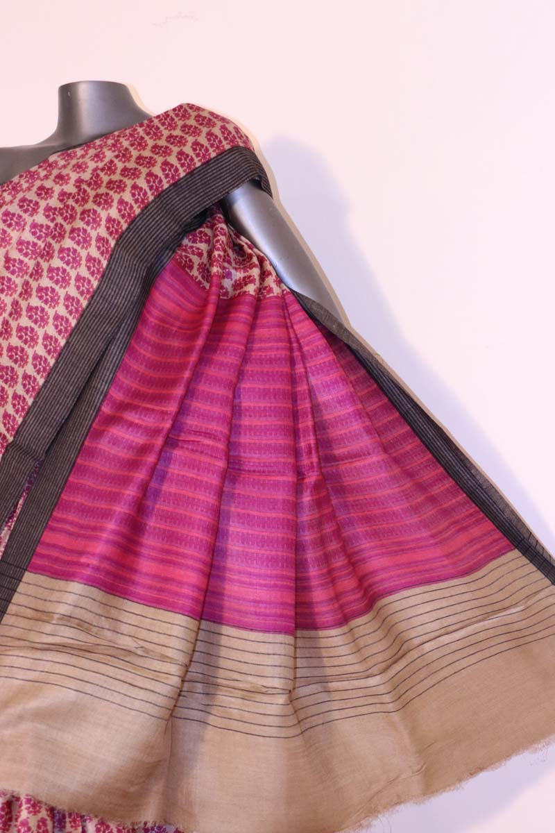 Exclusive Printed Pashmina Tussar Silk Saree AI208516