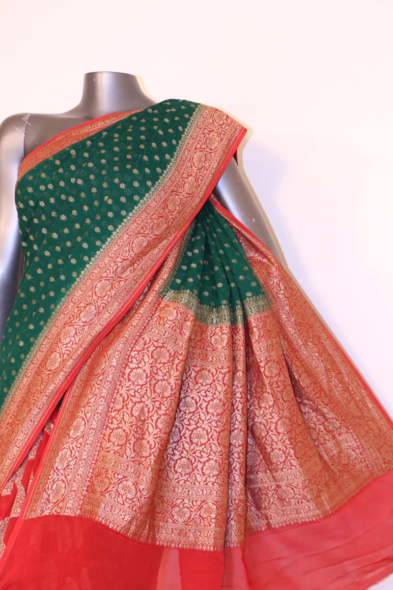Handloom Banarasi Georgette Silk Saree AI205476