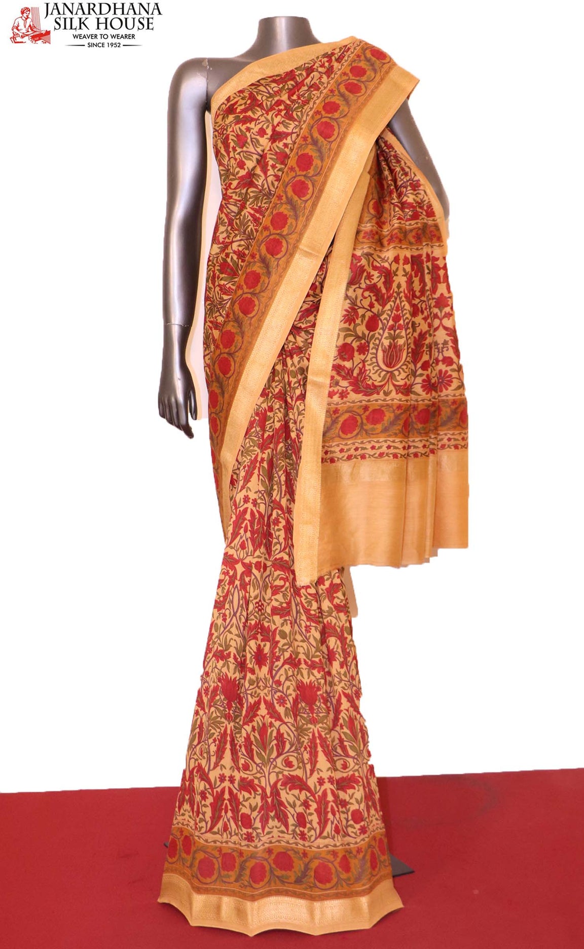 Floral Printed Pure Cotton Saree AI208367
