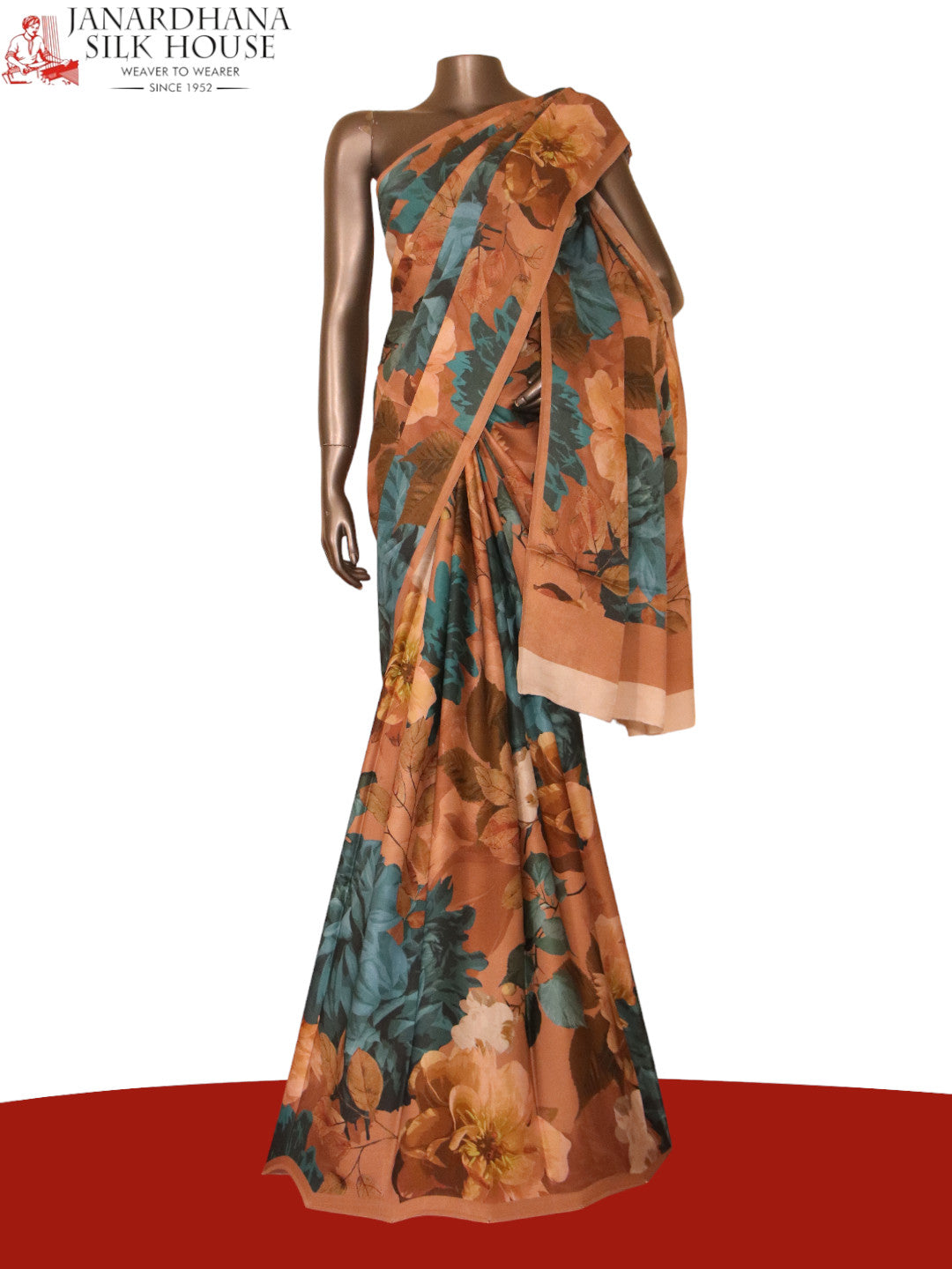 Designer Floral Pure Satin Crepe Silk Saree AJ211652