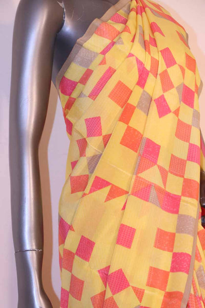 yellow crepe silk saree AI202165