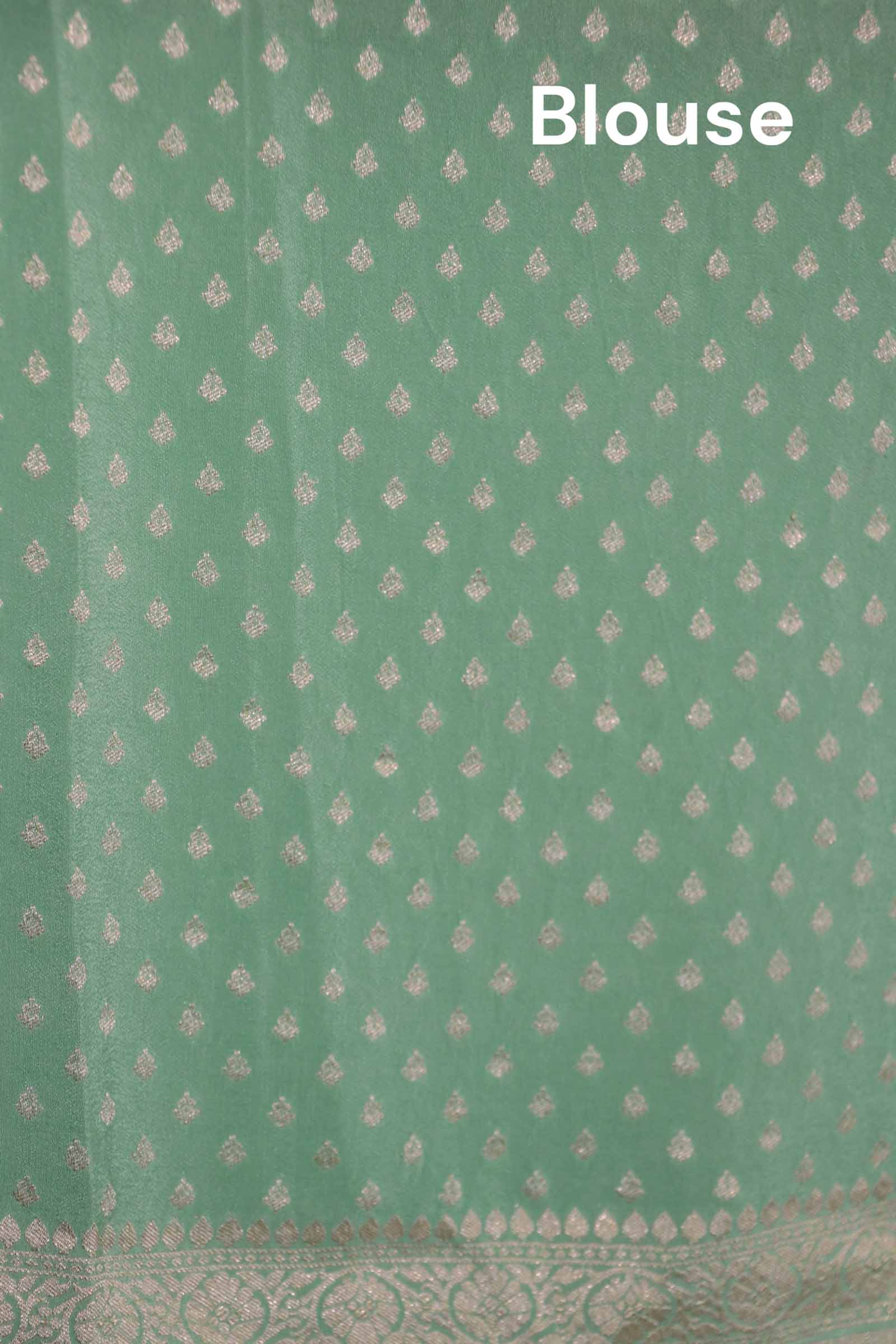 Pure Handloom Zari Butta Banarasi Crepe Silk Saree AL206645